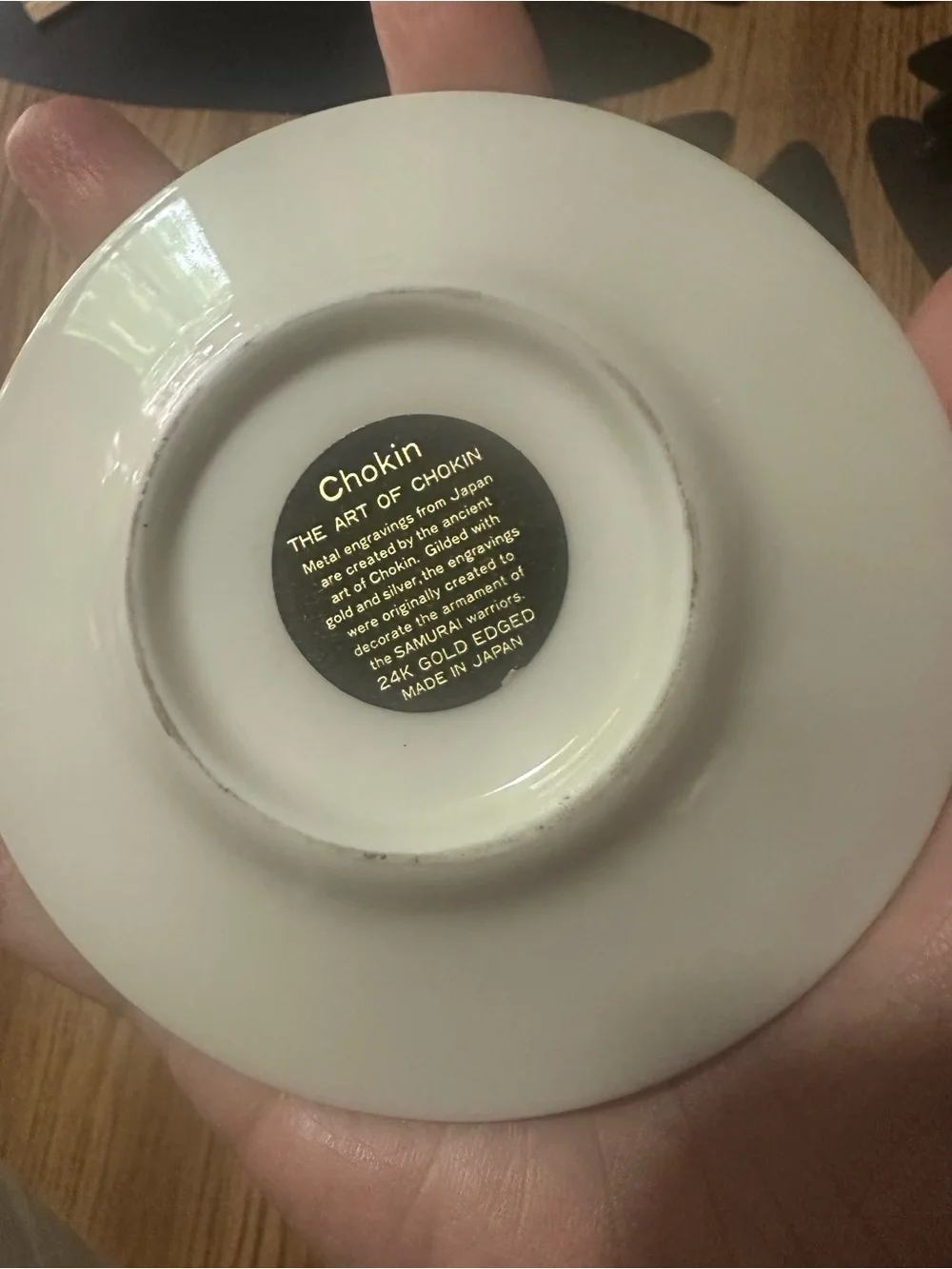 Vintage Peacock mini plate - 24k edged
